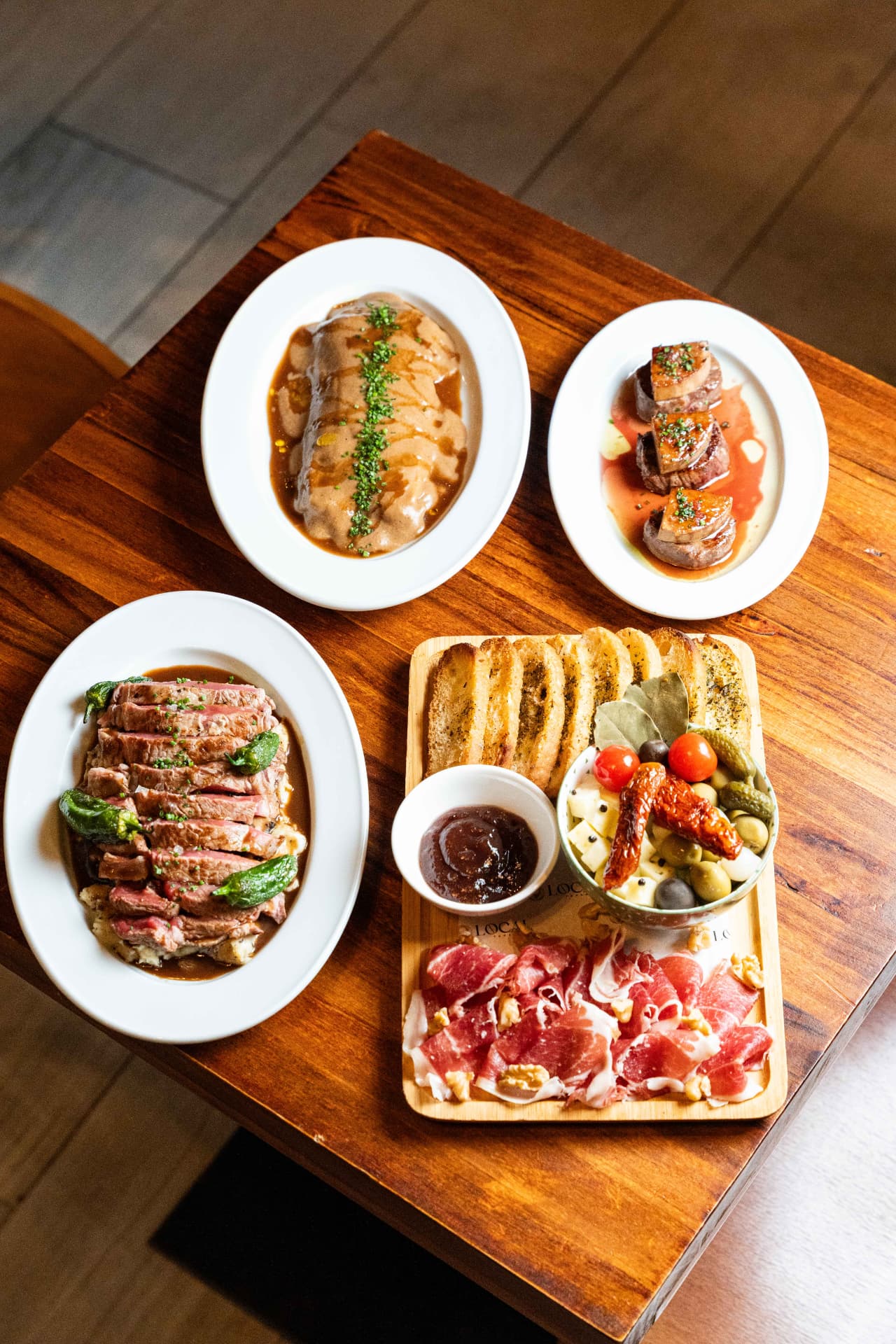 Ibérico ham and cheese board at Local Tapas Barcelona